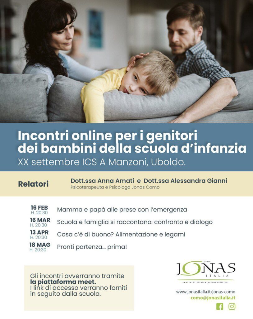Incontri online per i genitori dei bambini della scuola d'infanzia XX Setembre ICS A Manzoni